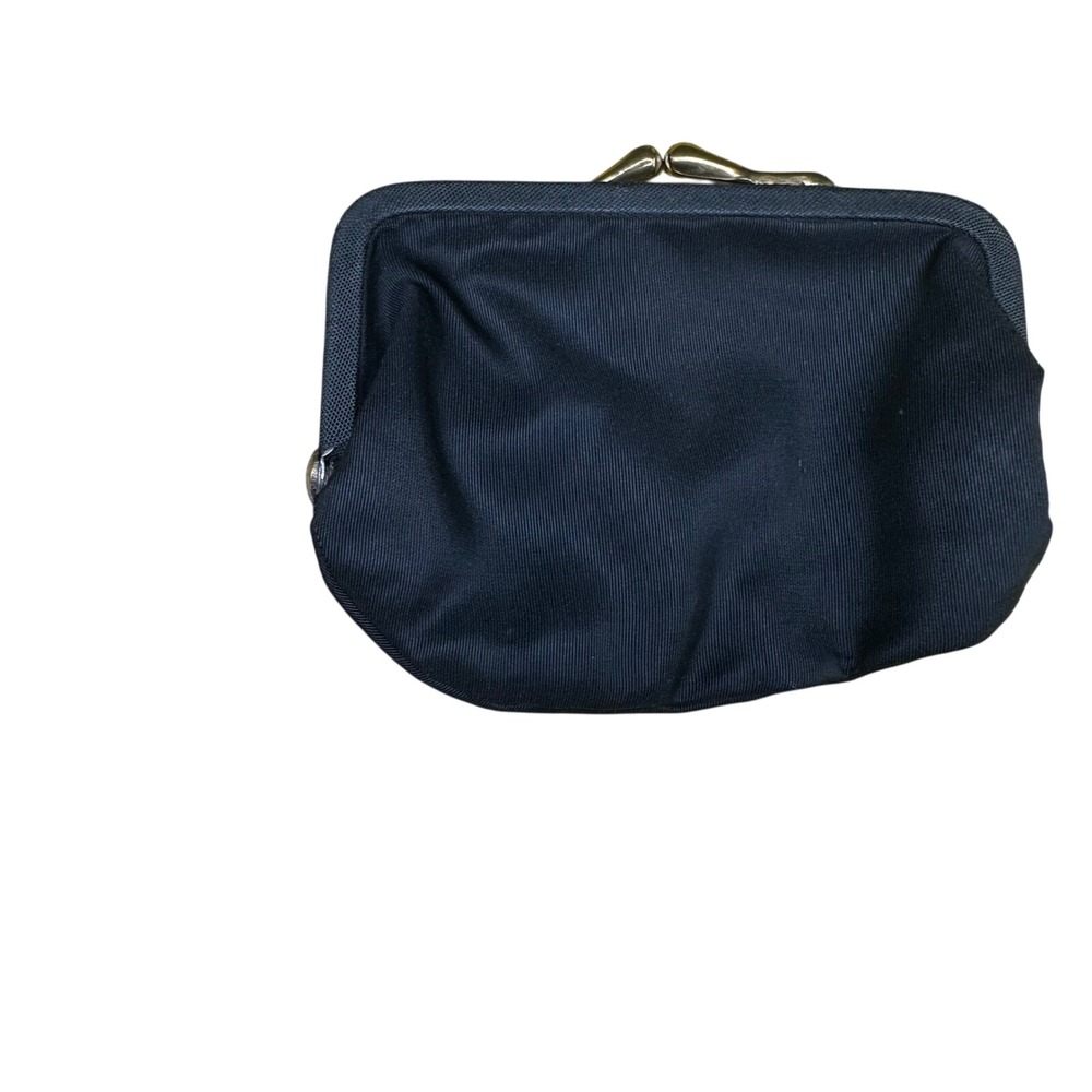 Vintage Simpro Coin Purse Kiss Lock Wallet‎ Black Compact Small 4 x3
